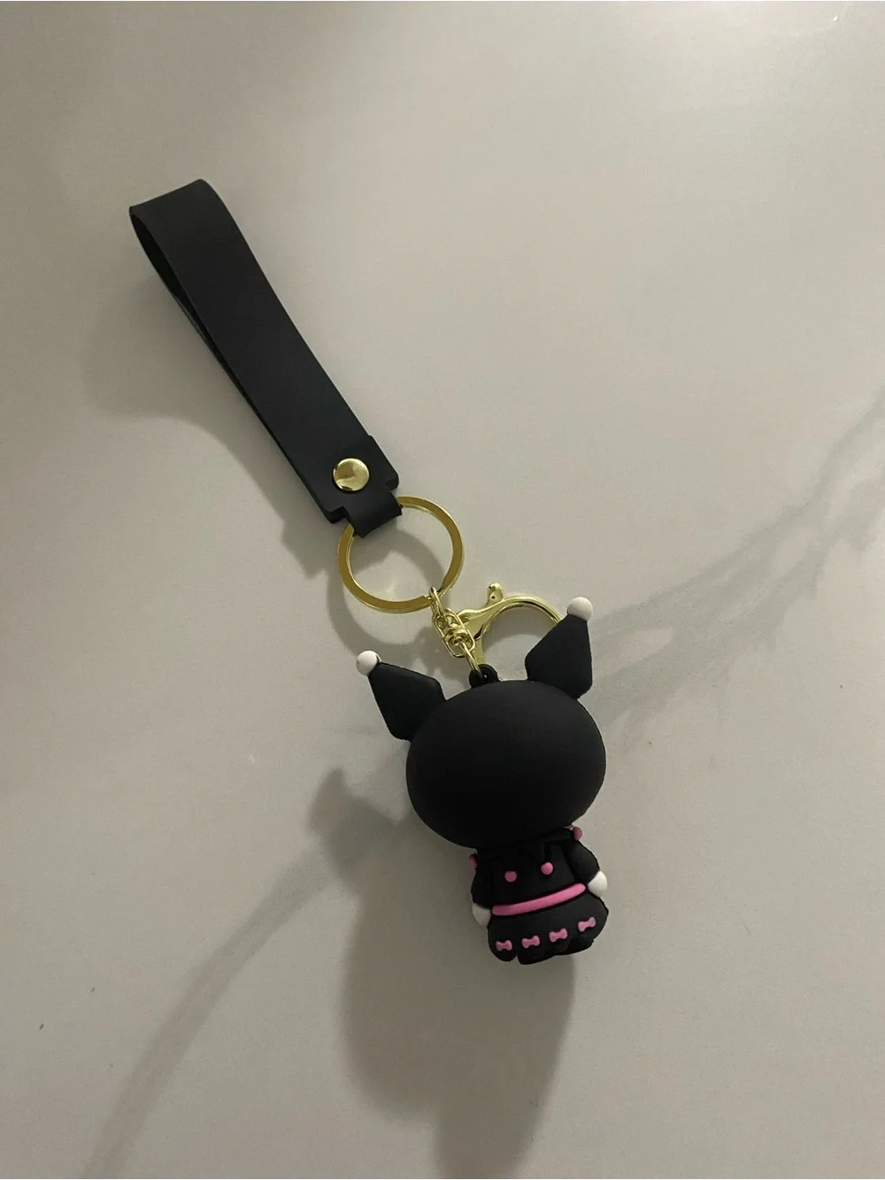 Kuromi Black & Purple Silicone Character Keychain Strap